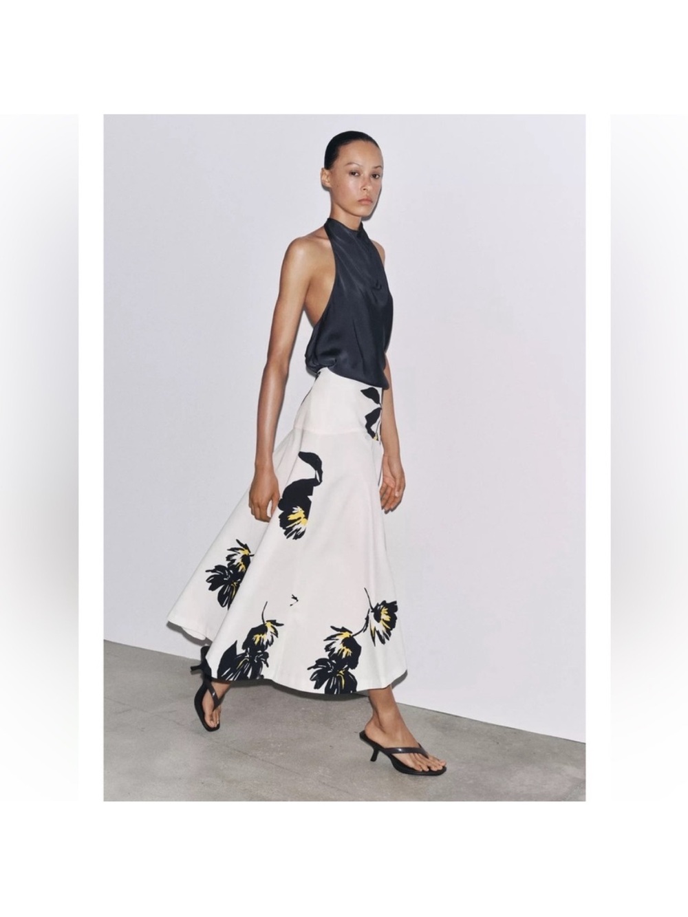 ZARA PRINTED MIDI SKIRT